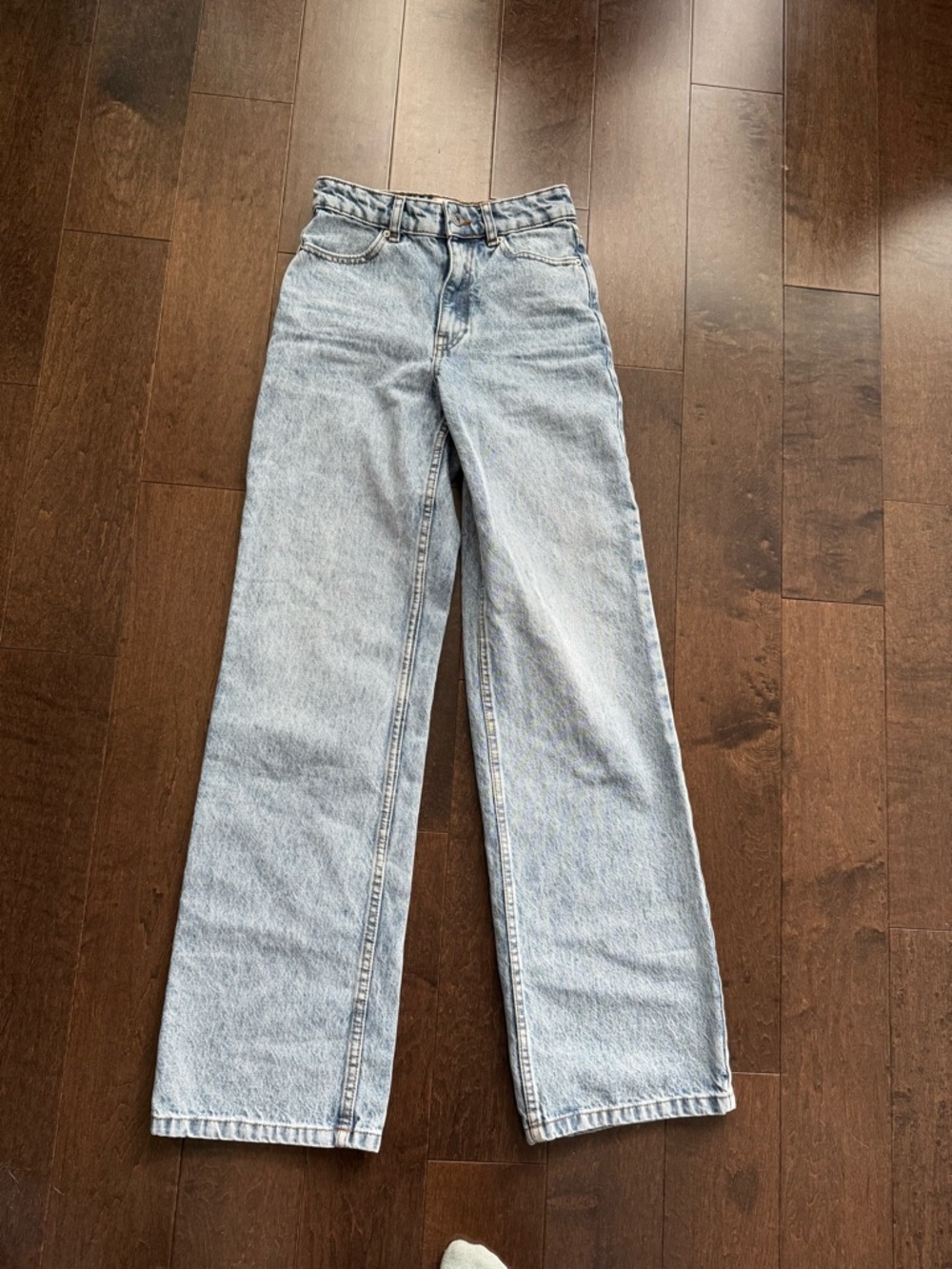 Sezane Wide Leg Trousers in Light blue